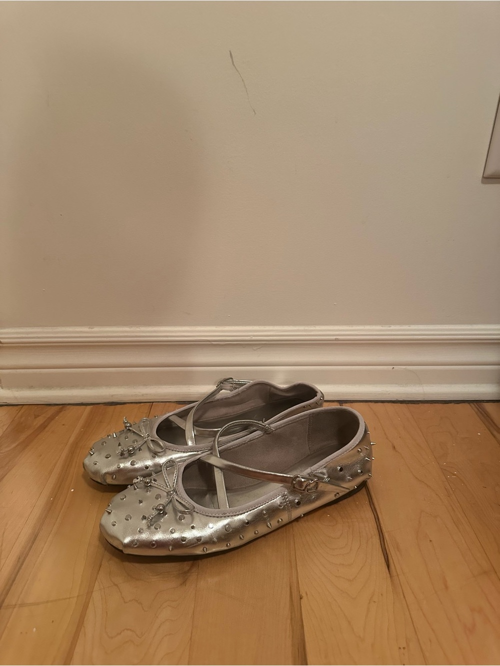 Circus by sam edelman Silver Studded Mary Jane Ballet Flats